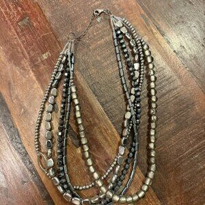 SILPADA Hailstone 925 Sterling Silver Multi Strand Necklace